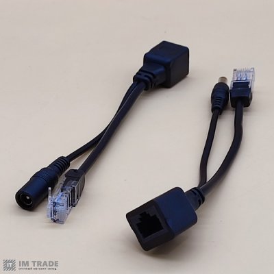 PoE Splitter Ethernet 10/100Mbps вхід 12 В (пара штекер + гніздо живлення 5,5)