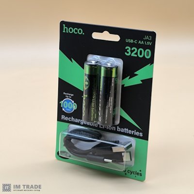 Акумуляторы HOCO JA3(AA) 860mAh USB-C 1.5V ціна за 2 шт