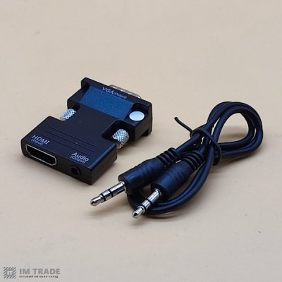 Конвертер HDMI to VGA(папа) с кабелем AUX