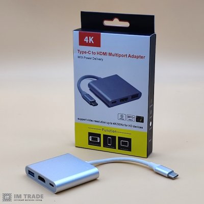 Конвертер Type-C to HDMI+Type C+USB 3.0