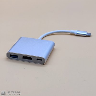 Конвертер Type-C to HDMI+Type C+USB 3.0