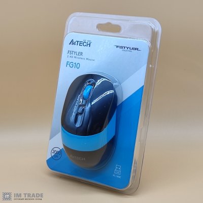 Миша A4Tech Fstyler FG10 2000dpi Black+Blue, USB