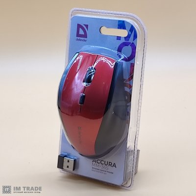 Миша Defender Accura MM-365 бездротова червона