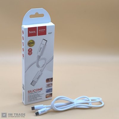 кабель Type-C to Type-C HOCO X87 Magic silicone 60W PD data cable 3A 