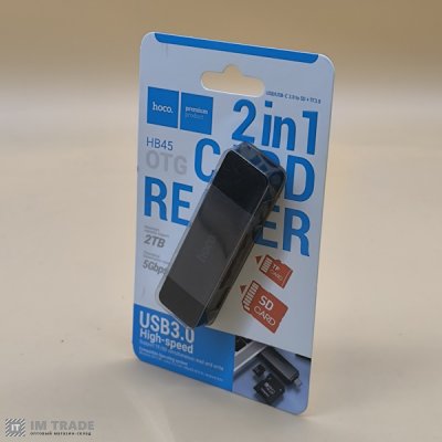 картридер Hoco HB45 Spirit (USB3.0/Type-C) 2in1 сірий