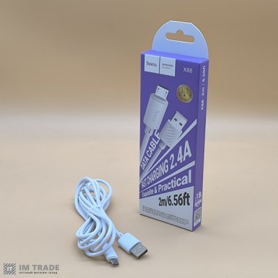 Кабель USB / micro USB 2м Hoco  X88 Gratified 2.4A  