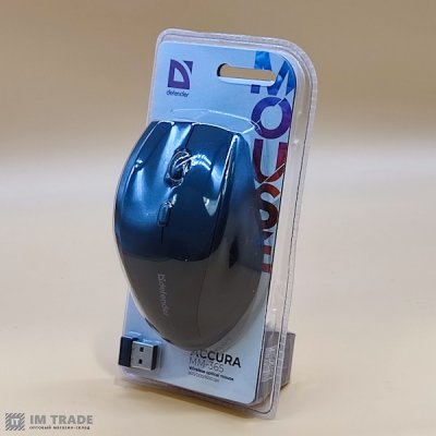 Миша Defender Accura MM-365 бездротова чорна 6-кнопок