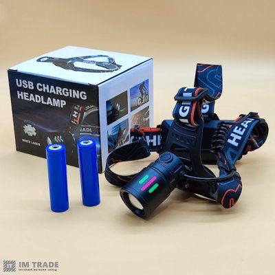 Ліхтар налоб акум 8083-PM10-TG zoom TypeC, 2х18650 2реж