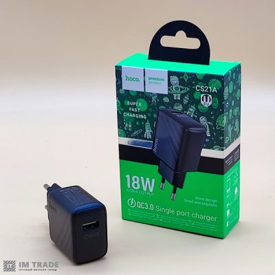 СЗУ Hoco CS21A Rich QC3.0 (1USB/3.0A) чорний