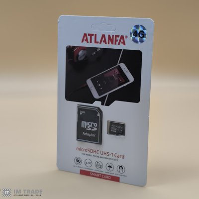 Карта памяти  4 Gb microSDHC  ATLANFA ART-0018  class 10  (CD адаптер)