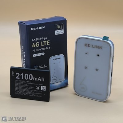 Роутер мобільний АКБ з SIM карткою, підтримкою 4G, LTE, 300 мбіт LB-LINK B