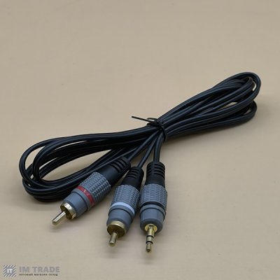 Аудіо-кабель AUX 3.5 мм на 2RCA (1,5 м) Black, Cablexpert 