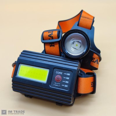 Ліхтар налоб акум BL-T67-TG (PM10-TG+СОВ біл.черв.) zoom TypeC, 3х18650 1+3реж