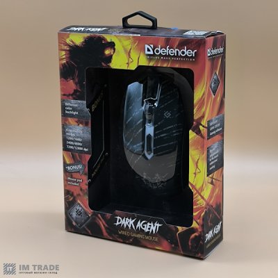 Миша Defender ігрова Agent GM-590L RGB (12800dpi) 6 кнопок +КИЛИМОК