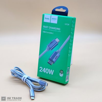 кабель Type-C to Type-C HOCO U134 240W 1.8м сірий
