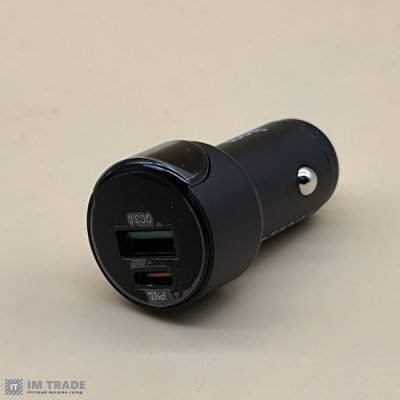 АЗУ авто Hoco Z42 display PD20W+QC3.0 car charger Black