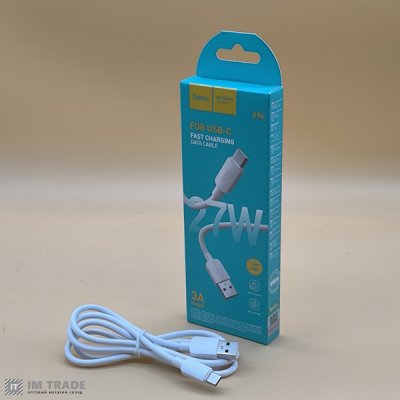 Кабель USB / TYPE-C  1м Hoco X96 27W Hyper білий