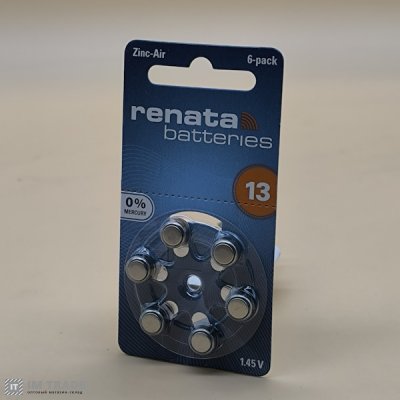 bat воздушно цинковая  Renata Zinc Air 13 (уп 6 шт) ціна за шт.