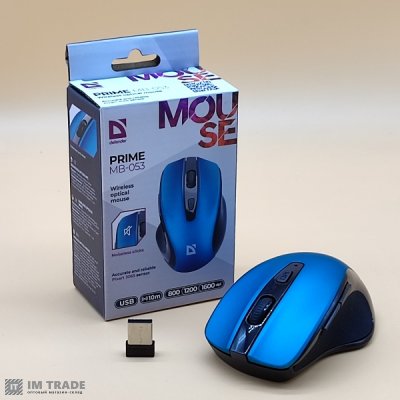 Миша Defender Prime MB-053 (1600dpi) бірюзова  6 кнопок