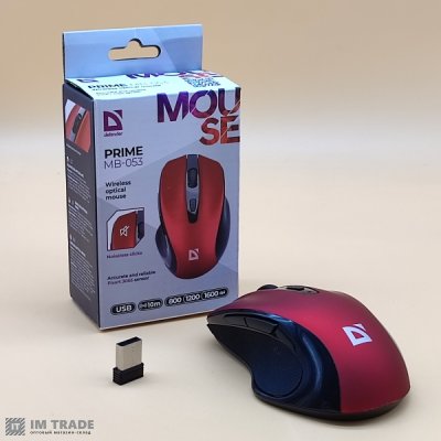 Миша Defender Prime MB-053 (1600dpi) червона  6 кнопок