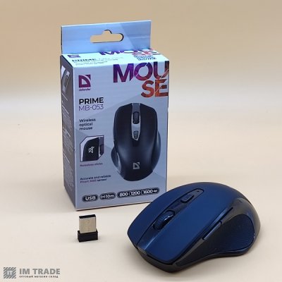 Миша Defender Prime MB-053 (1600dpi) чорна  6 кнопок