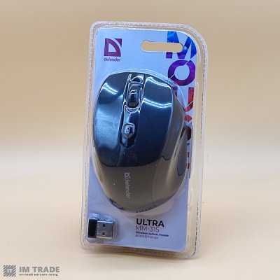 Миша Defender Ultra MM-315 бездротова чорна