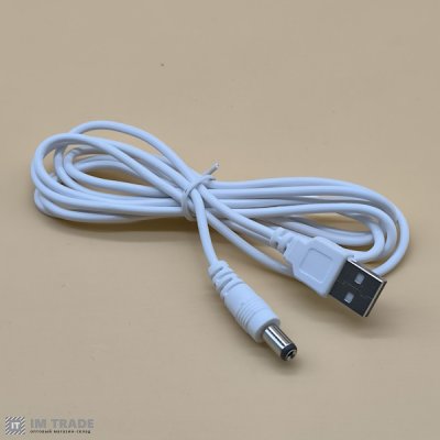 зарядка USB папа - Power 5,5/2,1  сетевое оборуд 1,5 m білий