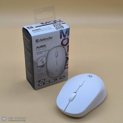 Миша Defender Auris MB-027 (1600dpi) біла (безшумна) 4 кнопки