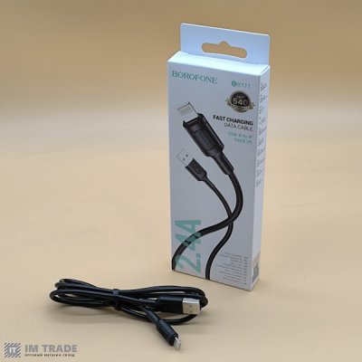 кабель Iphone 5G 1м BOROFONE BX111 Feliz charging  чорний