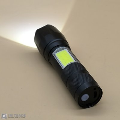 Ліхтар вбуд.акум алюм BL-T6-29-T6 (T6+COB) zoom microUSB 3реж