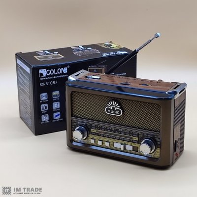 Портативна колонка  Golon RX-BT087 Bluetooth, USB, SD та двома ліхтариками