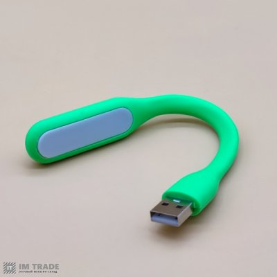 USB ліхтарик з гнучкою ніжкою зелений  5V/1.2W