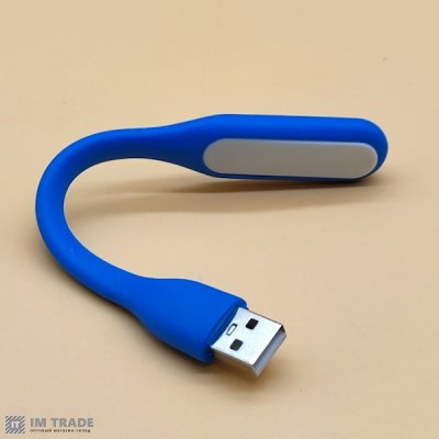 USB ліхтарик з гнучкою ніжкою синій  5V/1.2W