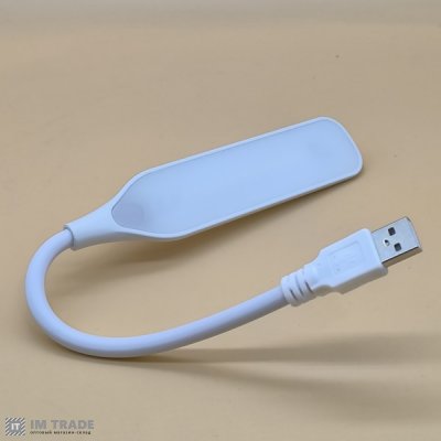 USB ліхтарик з гнучкою ніжкою чорний  5V/1W  (12 SMD)