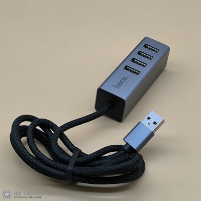 HUB Hoco HB1A USB- 4USB2.0 сірий