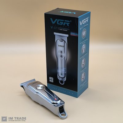 Триммер акумуляторний для стрижки з 3-а насадками VGR V-071  