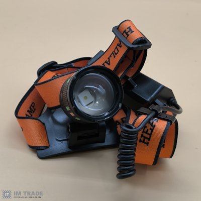 Ліхтар налоб акум BL-T203-TG (PM10-TG+СОВ біл.черв.) zoom TypeC, 2х18650 1+3реж