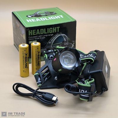 Ліхтар налоб акум BL-T903-TG (PM10-TG) zoom TypeC, 2х18650 1реж