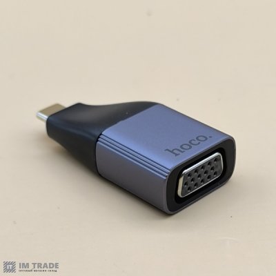 Переходник TYPE-C / VGA  HOCO UA34 сірий
