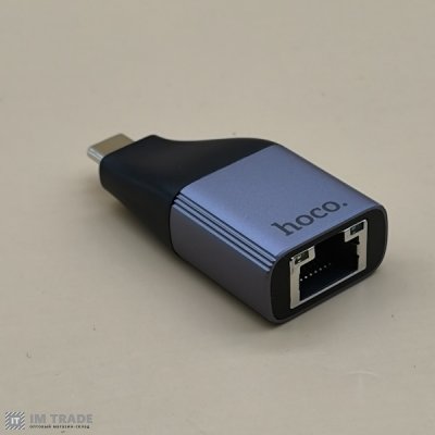 Переходник TYPE-C / RJ45  HOCO UA35 сірий