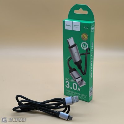 Кабель USB / TYPE-C  1м Hoco X117 чорний