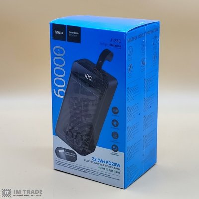 Банк заряда 60000 mAh HOCO  J123C Element PD20W+QC3.0(22.5W) чорний