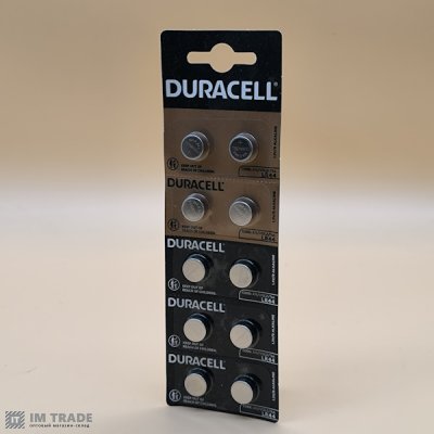 bat Duracell LR-44 AG 13  (уп 10 шт) ціна за шт.