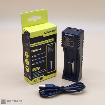 Заряд. пристрій на 1 АКБ LiitoKala  Lii-100 microUSB + PowerB (Li-ion+NiMH)