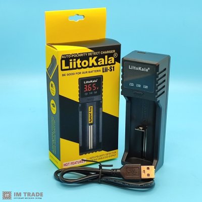 Заряд. пристрій на 1 АКБ LiitoKala Lii-S1 LCD microUSB (Li-ion,IMR,LiFe+NiMH)