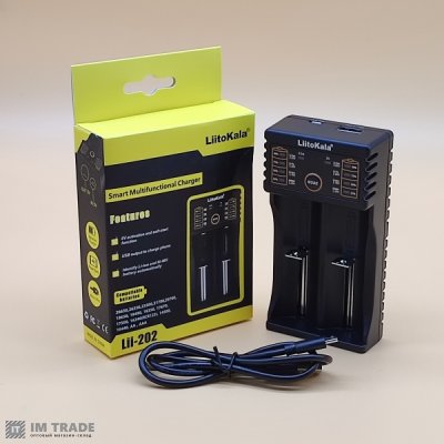 Заряд. пристрій на 2 АКБ LiitoKala Lii-202 microUSB+PowerB.(Li-ion+NiMH)
