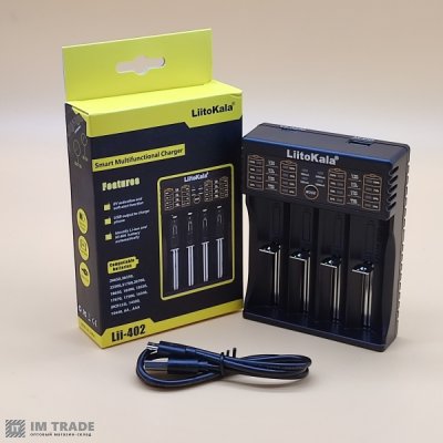 Заряд. пристрій на 4 АКБ LiitoKa  Lii-402 microUSB + PowerB.(Li-ion+NiMH)