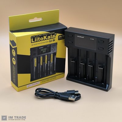 Заряд. пристрій на 4 АКБ LiitoKala Lii-S4 LCD microUSB (Li-ion,IMR,LiFe+NiMH)