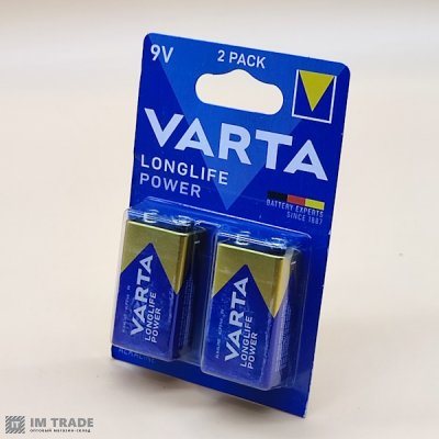 6LR61 VARTA Longlife Power (уп 2 щт) ціна за шт.