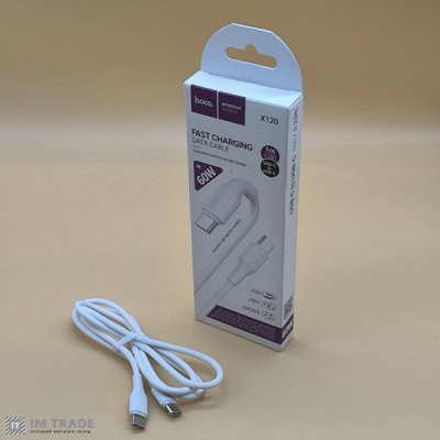 кабель Type-C to Type-C HOCO X120 Beneficio 60W 1м білий
